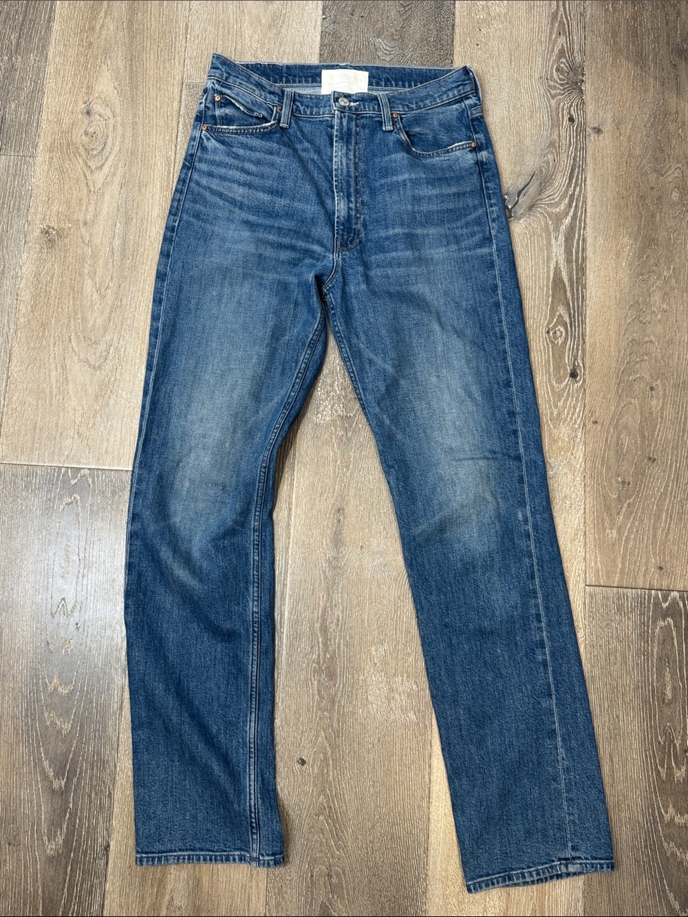 MOTHER High Waistee Rider Skimp Women's Blue Flared Wide-Leg Jeans MK1416